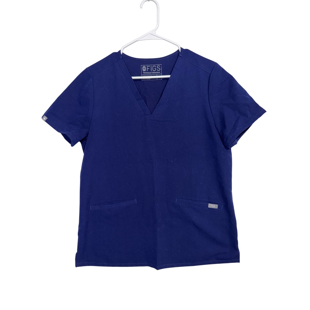FIGS Technical Collection Navy Blue V-Neck Scrub Top FW1100 Medium